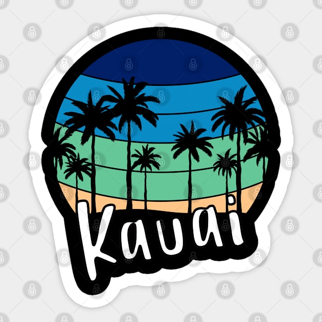 Kauai Retro Vintage Sunset Design Sticker by eliteshirtsandmore